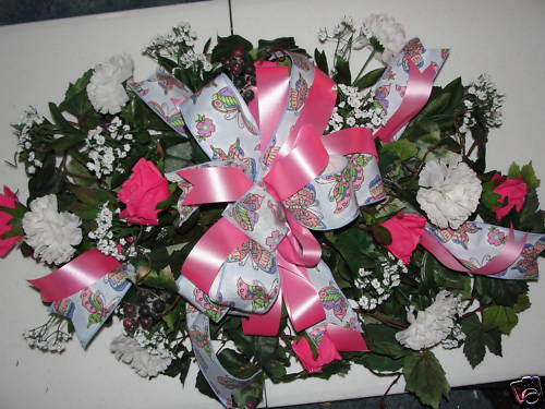 Pink Roses White Carnations Cemetery Memorial Flowers Custom Colors Welcome