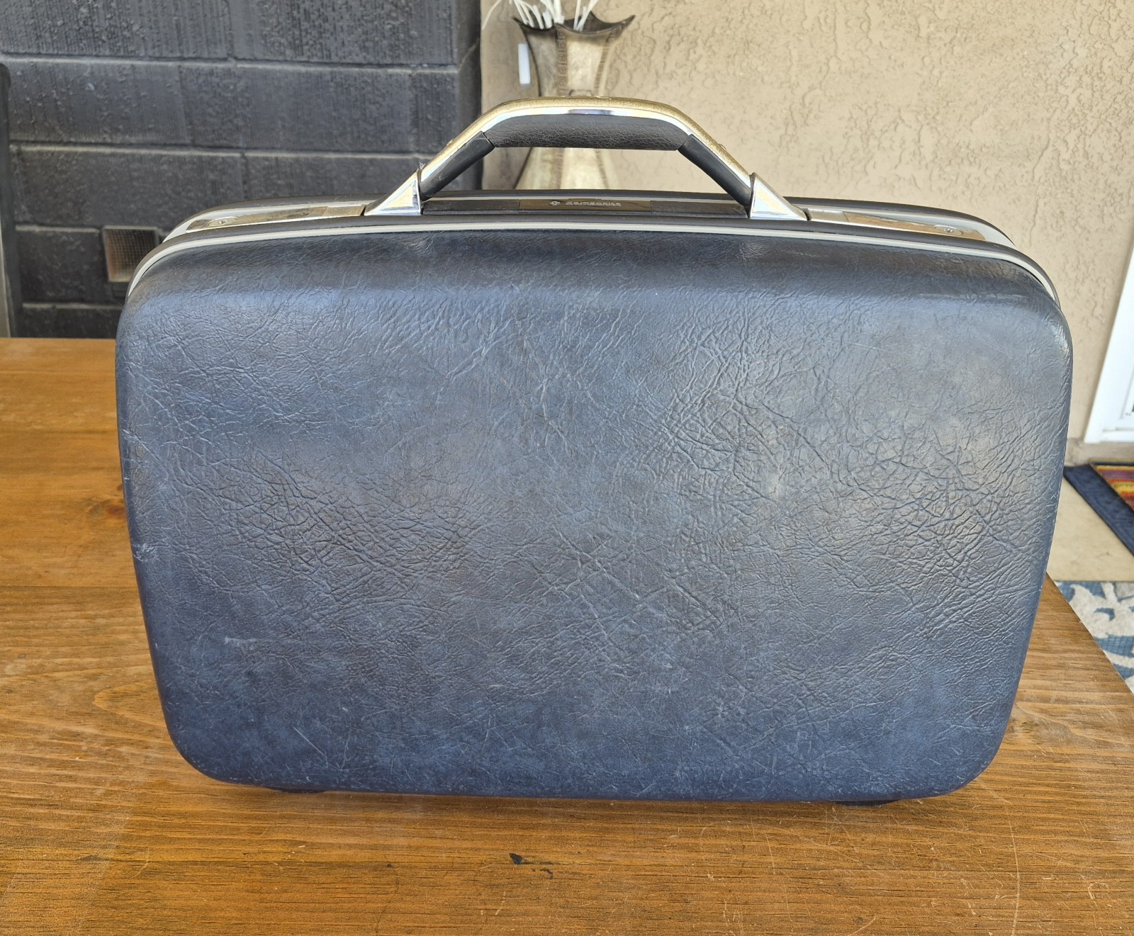 Vintage Luggage Blue Samsonite Silhoutte Hard Shell 20x15x7