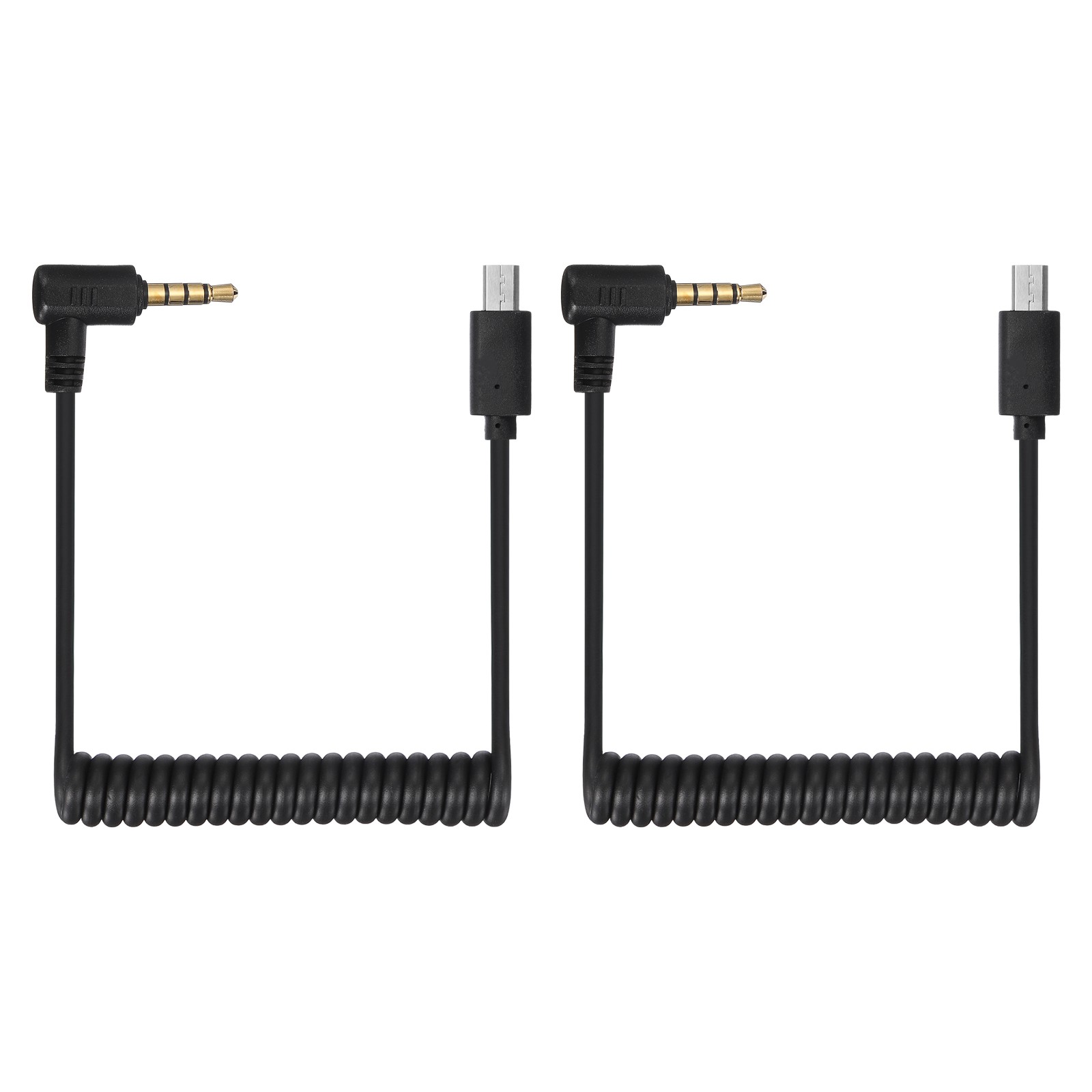 2Pcs 3mm to Male Flash PC Sync Cable with Screw Lock 2.5mm(3P) to S2(15P), Black