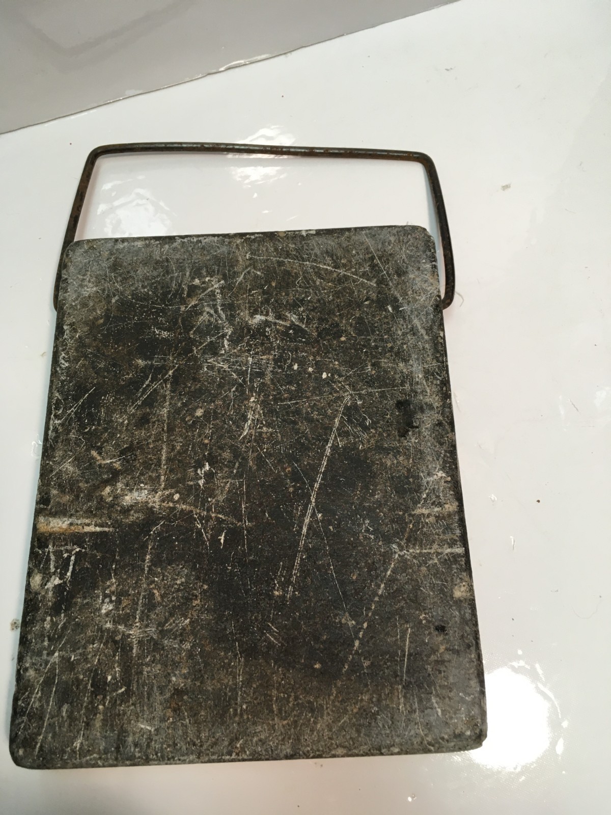 Antique Soapstone Warming Stone Bed Sleigh Coach Buggy Foot Warmer 7 1/8 ” x 9”