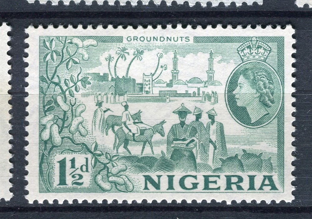 NIGERIA; 1953 early QEII Pictorial issue MINT MNH Unmounted 1.5d. value