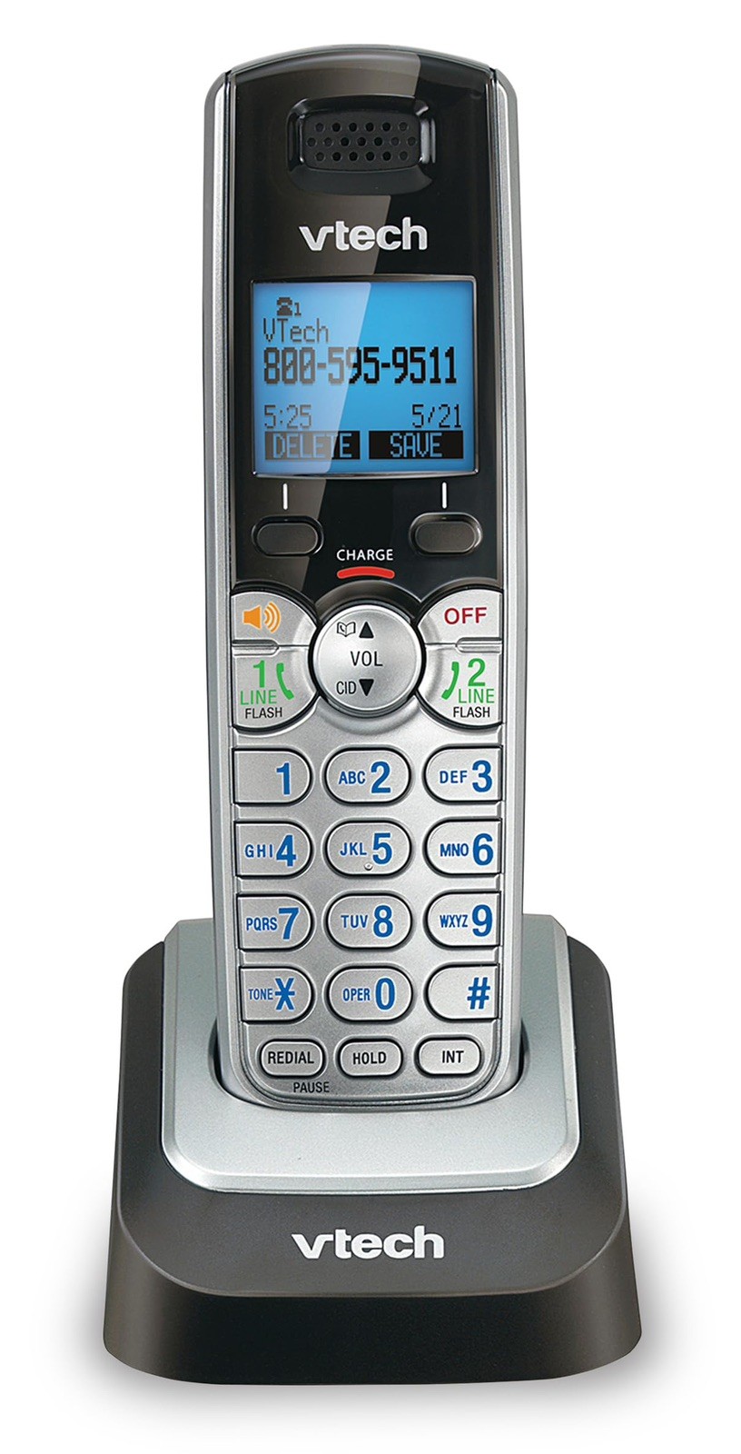 VTech DS6101 Accessory Handset For DS6151 2-Line Cordless Phone Black/SilverSet