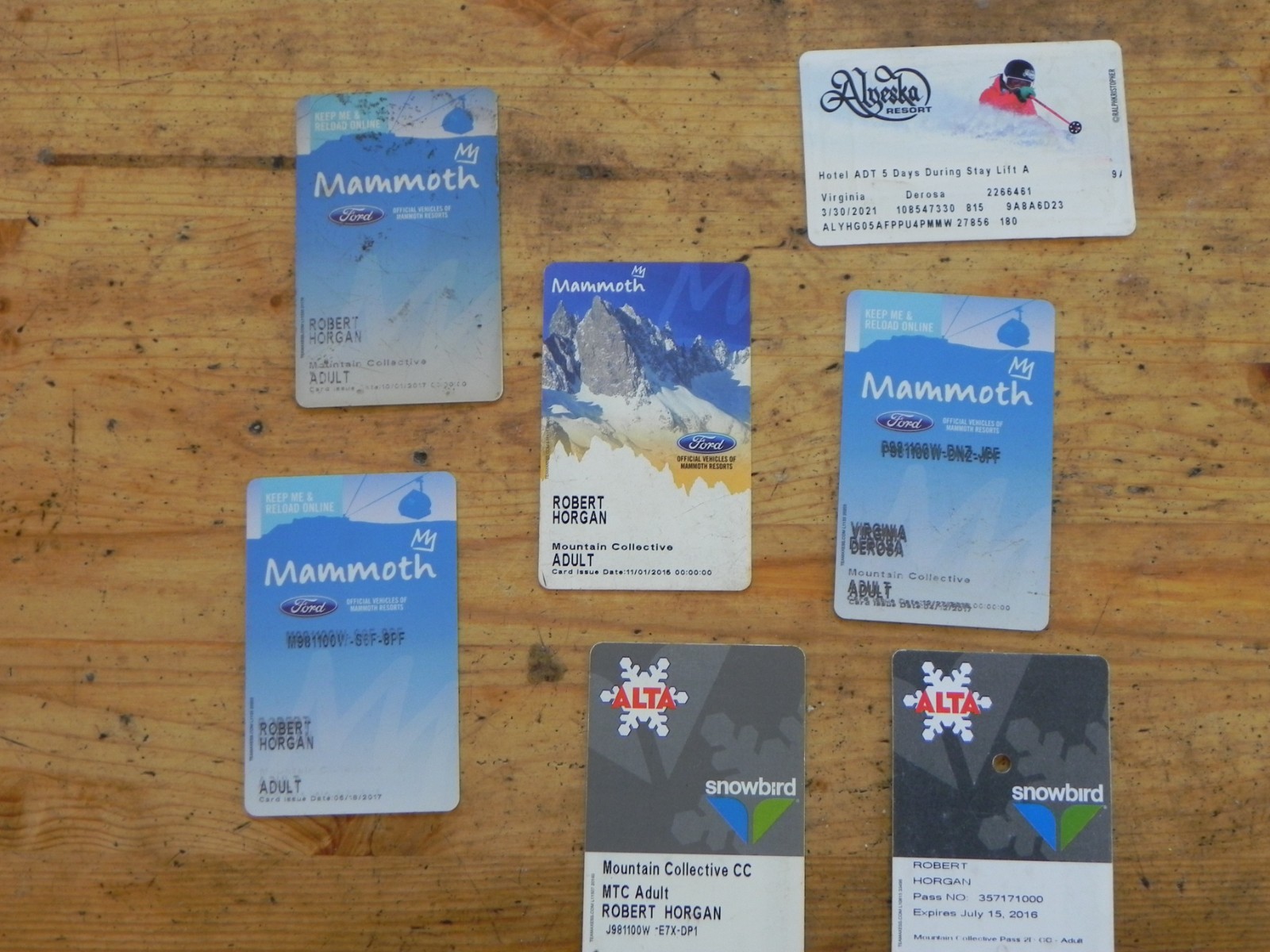 Old ski tickets Mammoth Alta/ Snowbird Alyeska