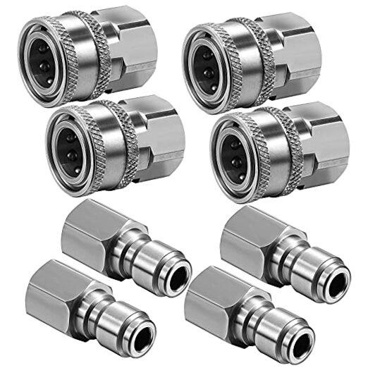  Sets NPT 3/8 Inch Stainless Steel Male and Female Quick Connector Kit 4