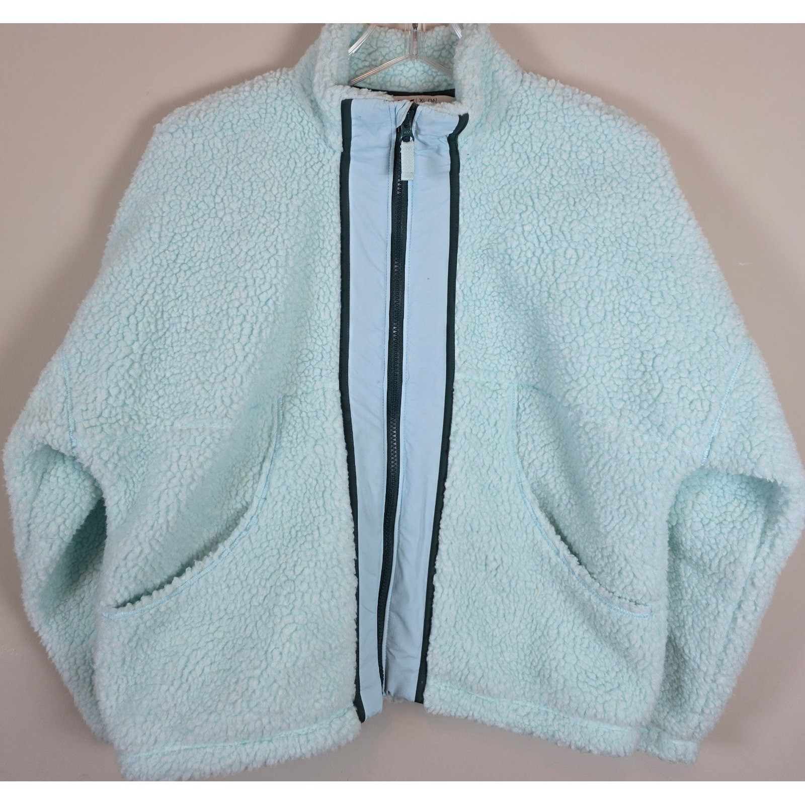 DSG Kids Sherpa Fleece Jacket Light Blue Zip Up Puffer Style Size XL 16