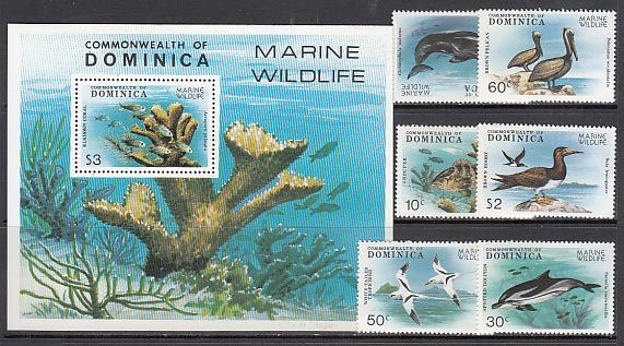 Dominica - Mail 1979 Yvert 603/8+Hb 55 ** MNH Marine Fauna