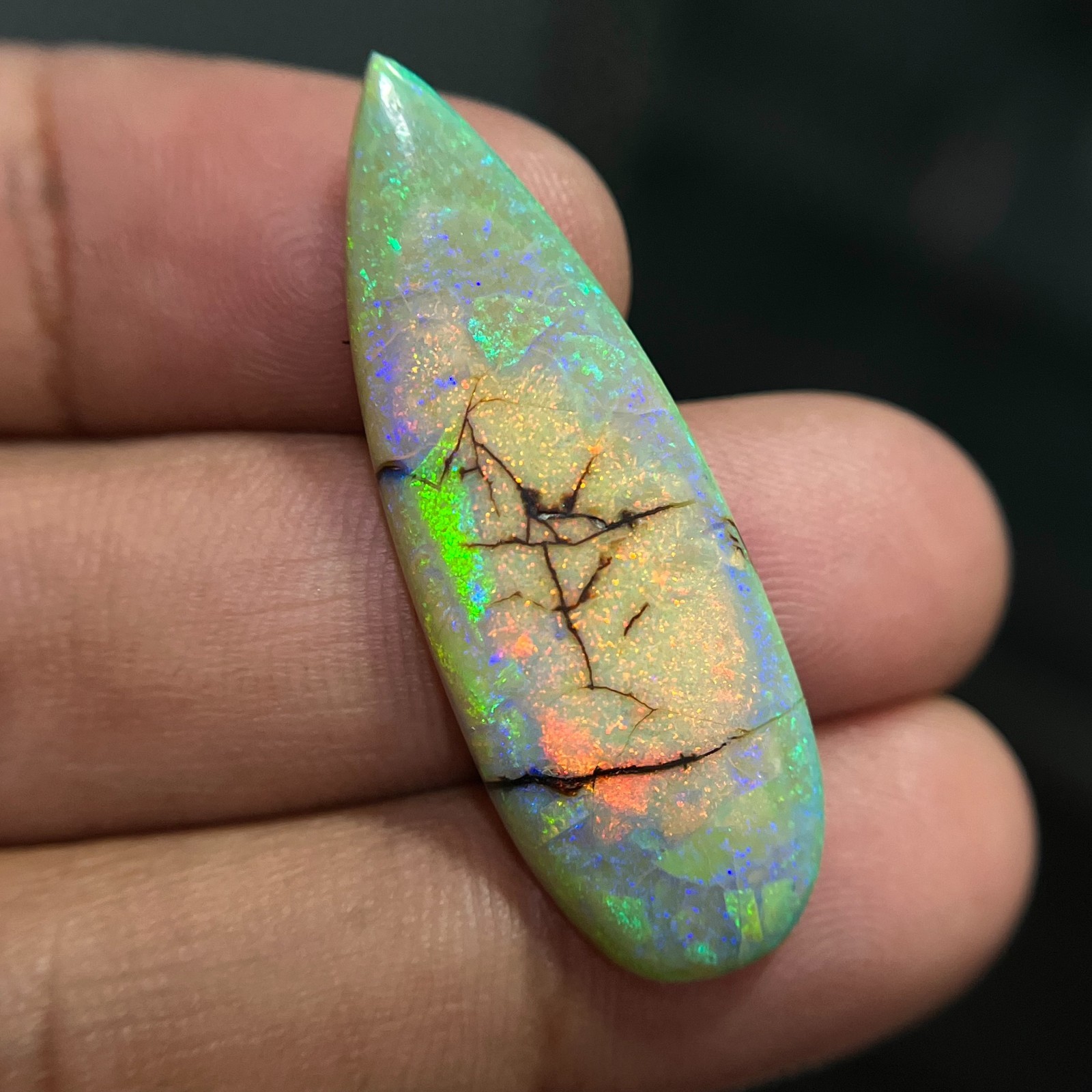 9.30 Cts Natural Australian Monarch Opal Loose Gemstone Stunning Fire Color Opal