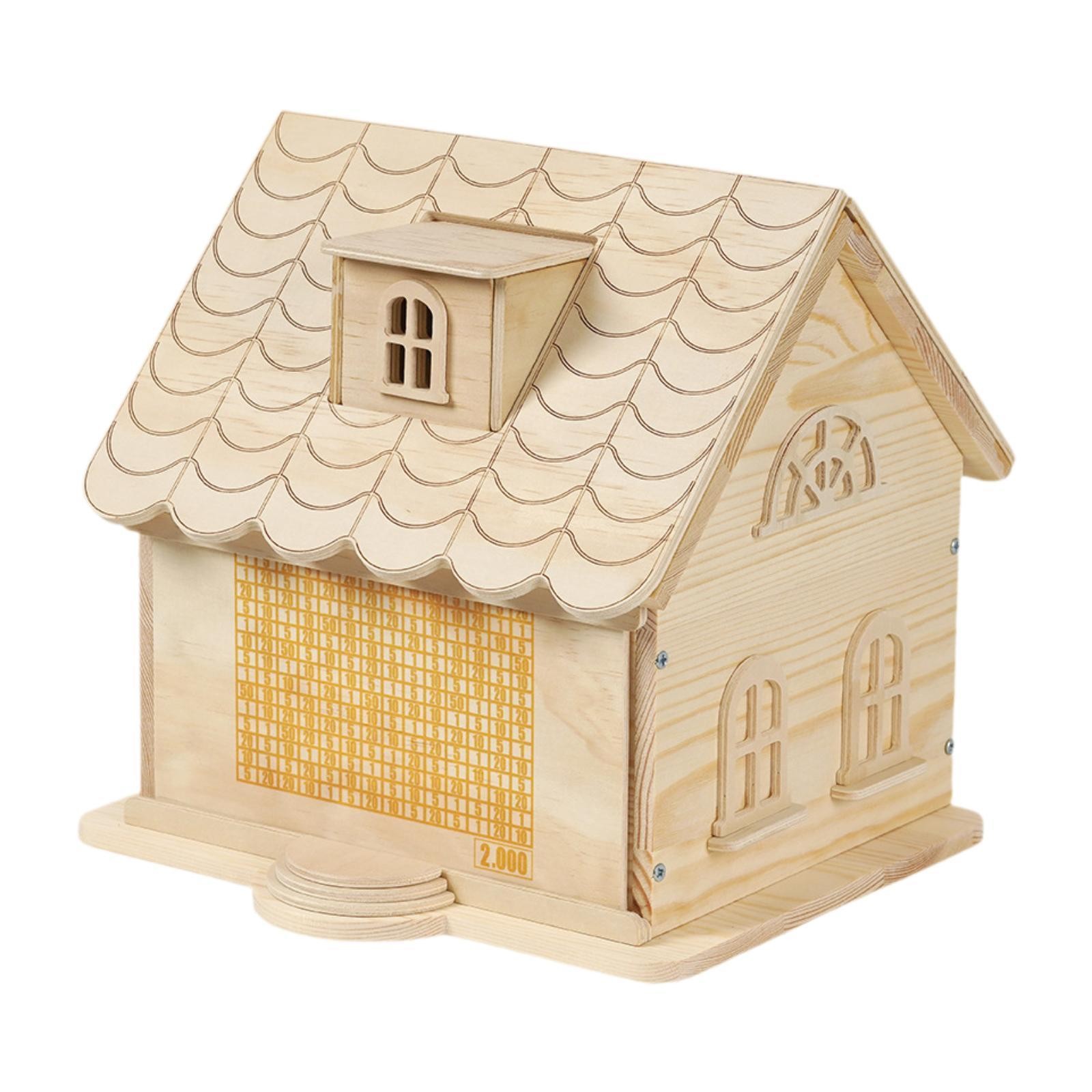 DIY Savings Bank House House Shaped Money Box for Cash and Change Storage