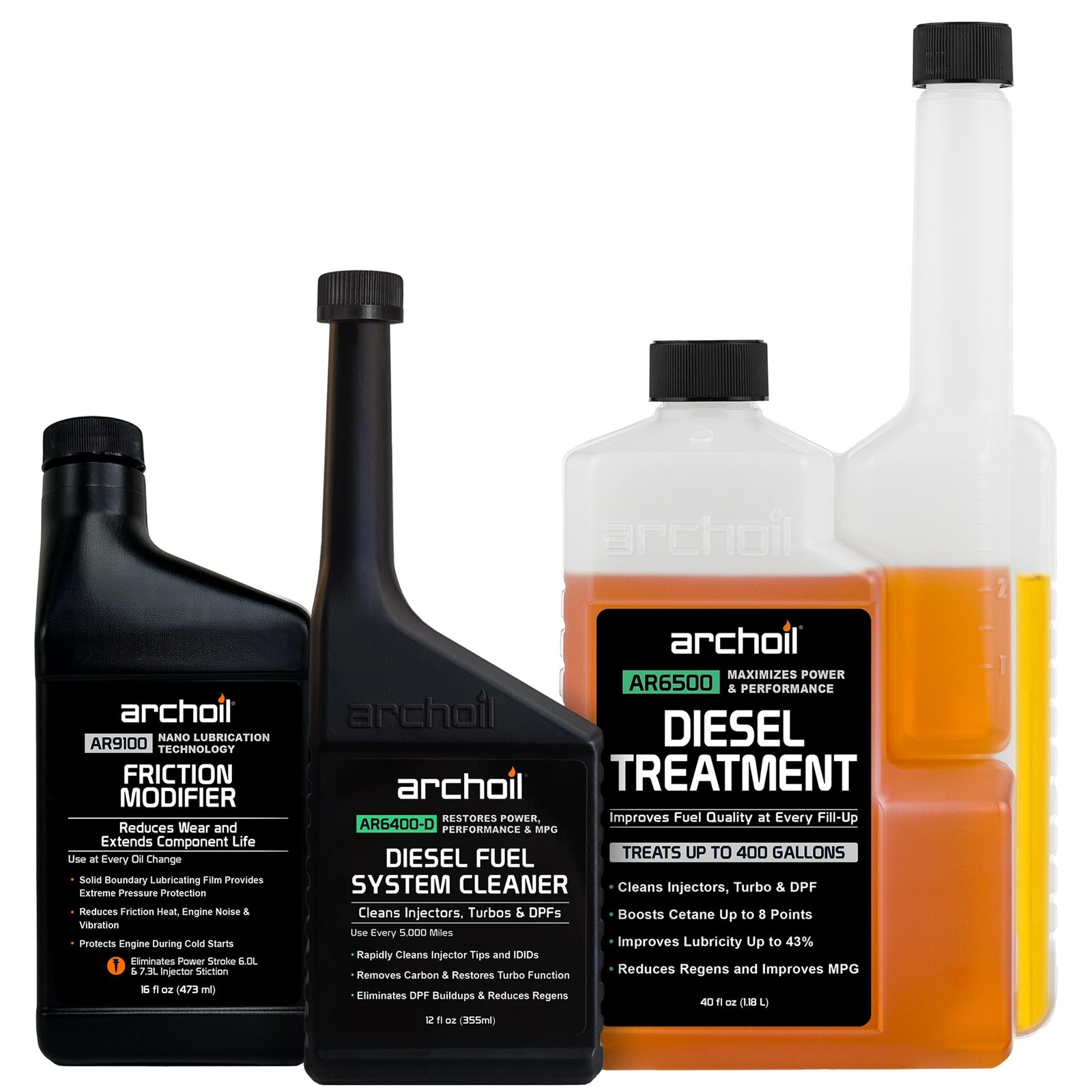 Diesel Kit - Friction Modifier 16oz Treatment 40oz Fuel System Cleaner 12oz