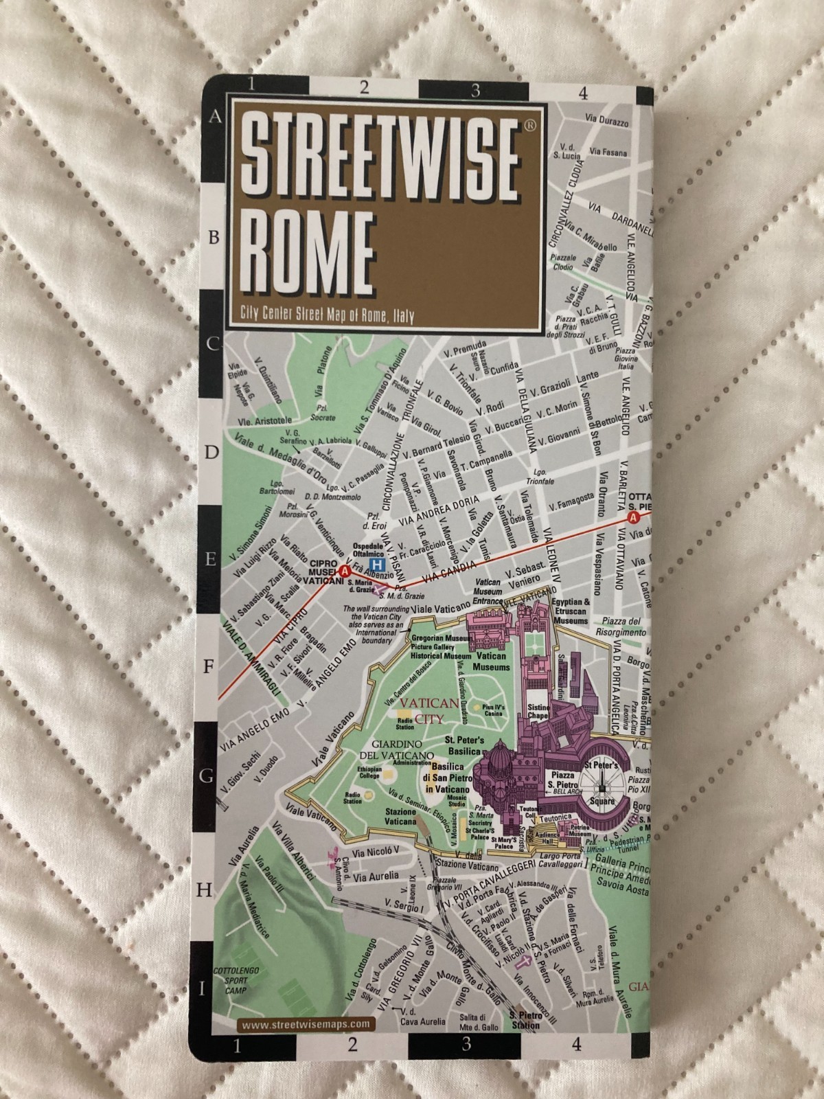 STREETWISE ROME MAP - CITY CENTER STREET MAP OF ROME, ITALY