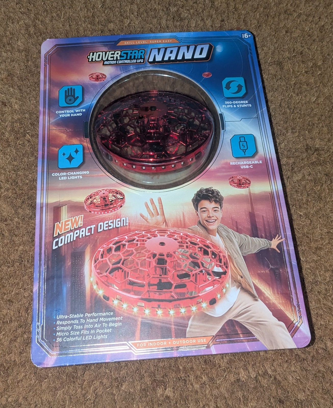 Hover Star Nano Motion Controlled UFO Toy – Hand Control Red Drone
