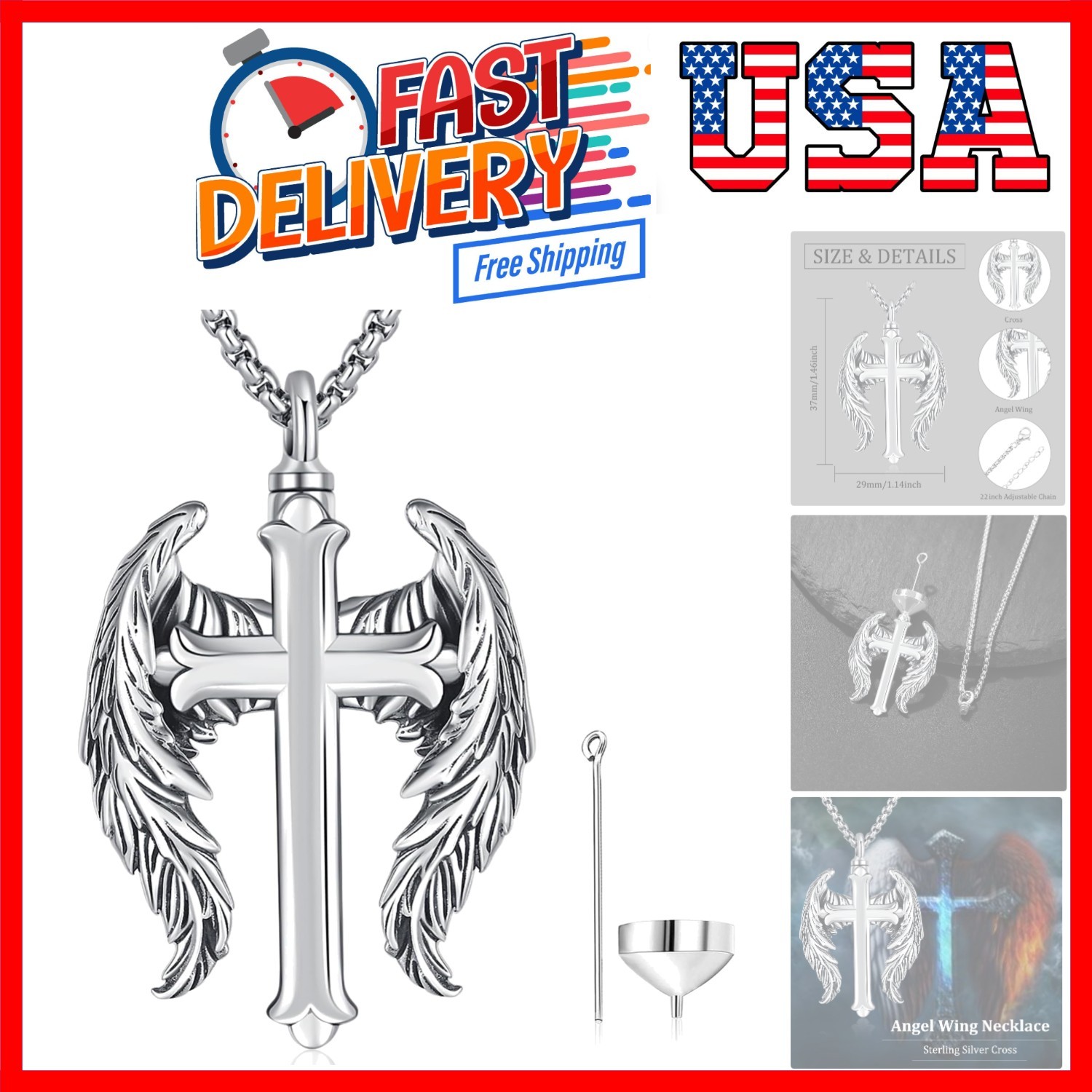 Cremation Jewelry for Ashes S925 Sterling Silver Urn Necklace Memorial Neckla...