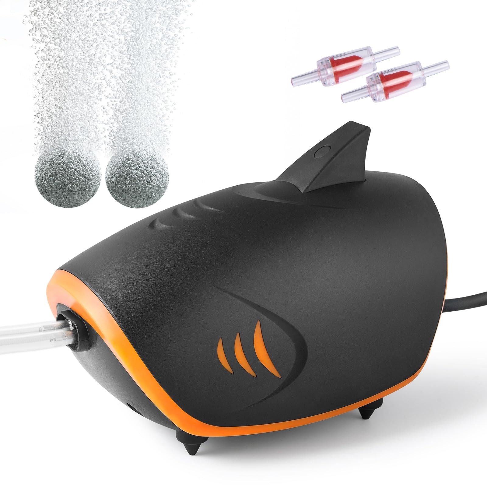 4W 110GPH Powerful Aquarium Pump, Quiet 2-outlets Aquarium Aerator, Adjustabl...