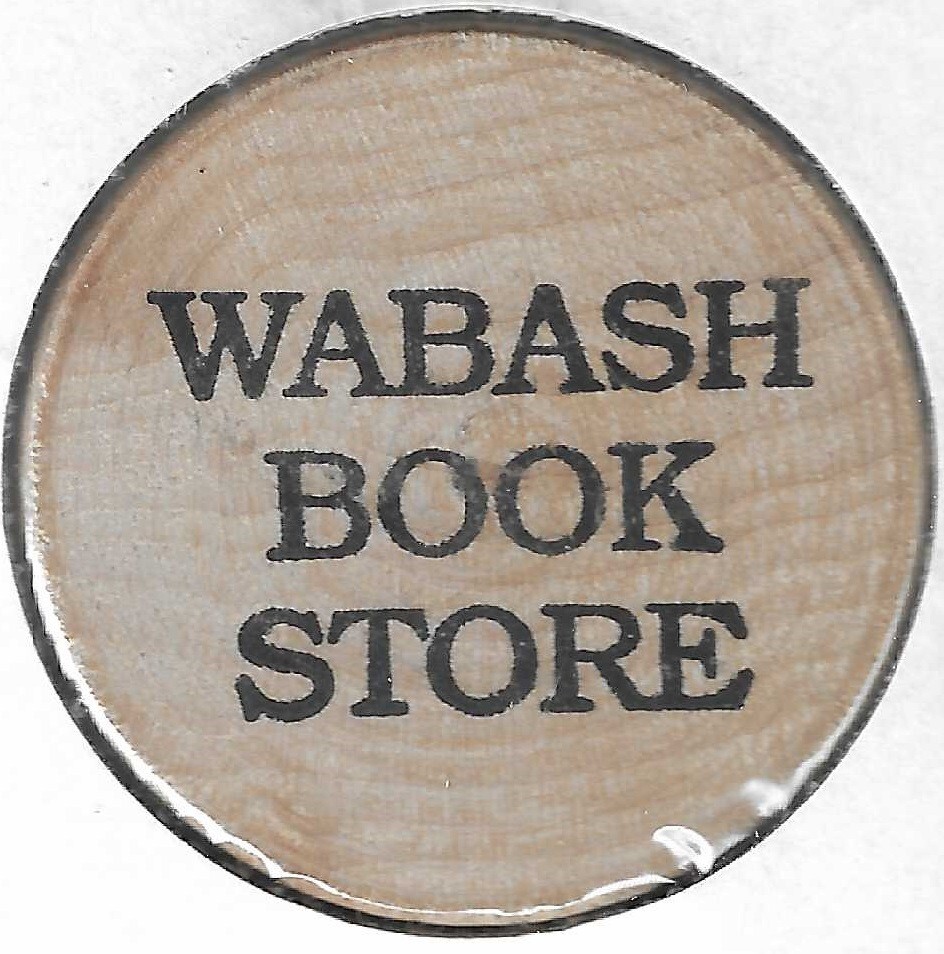 WABASH BOOK STORE, Token/Coin, Indian Head Wooden Nickel