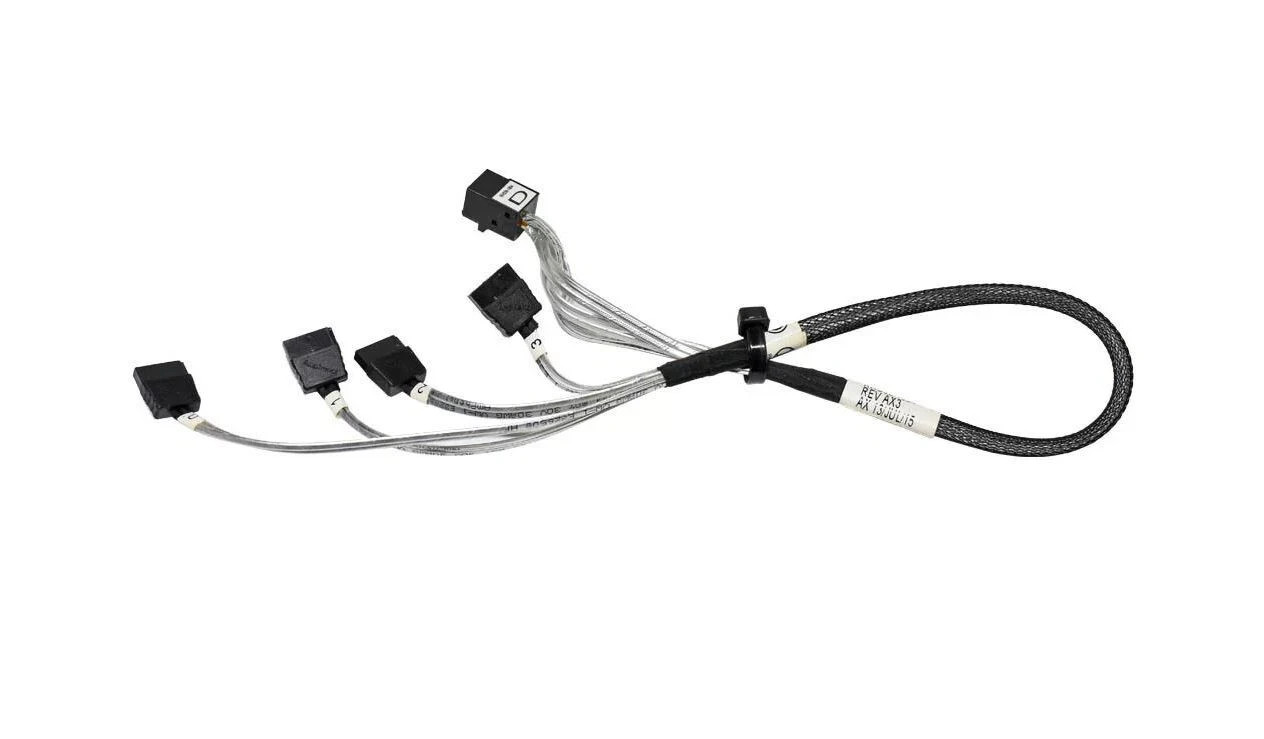 Amphenol RHS36-1894 Mini SAS HD (SFF-8643) to 4x SATA Breakout Cable 12Gb/s 50cm