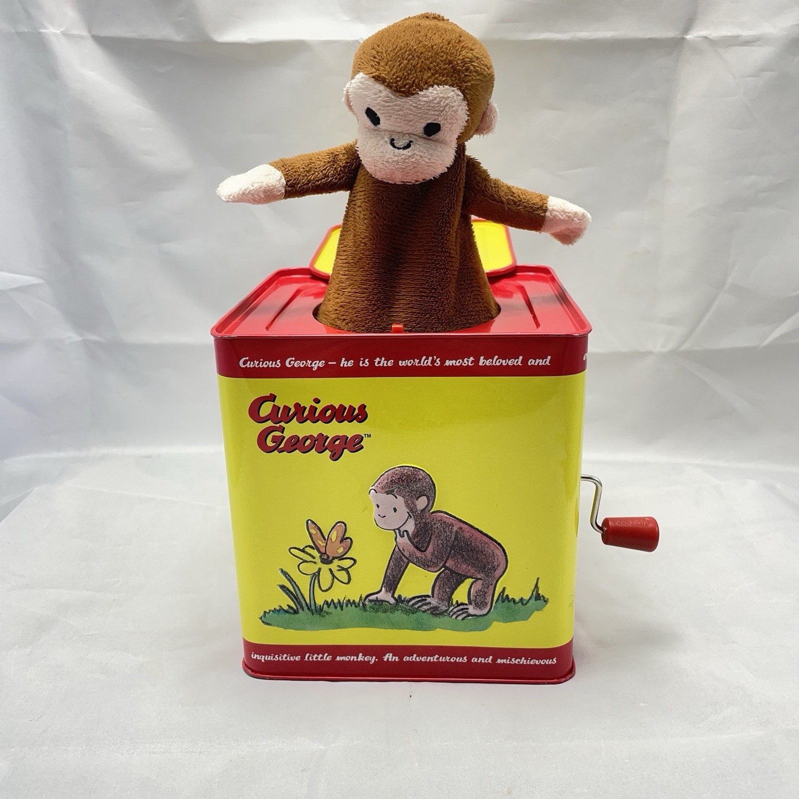 Schylling Classic Curious George Musical Jack in the Box Tin - Tested
