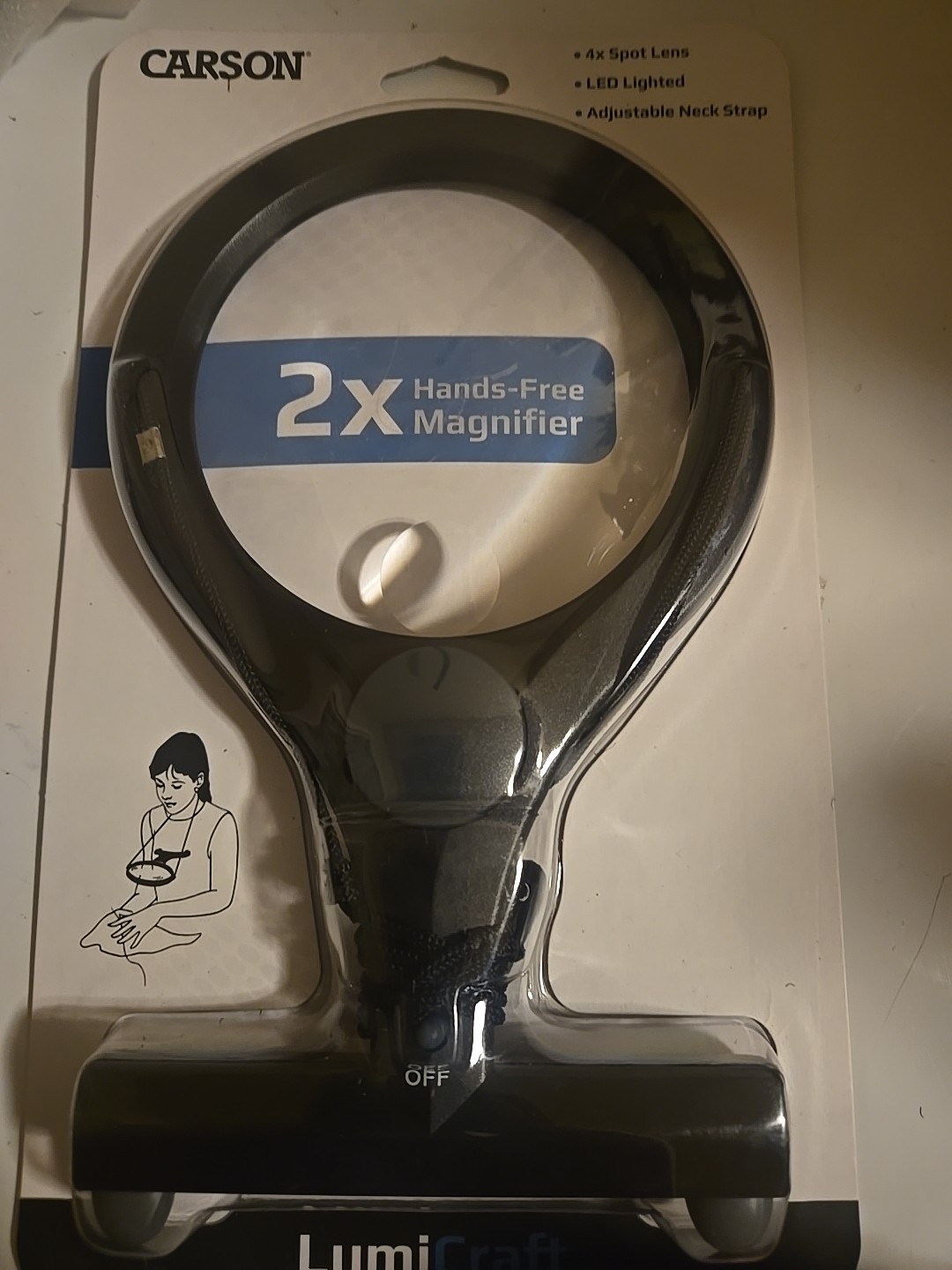 New Carson Lumicraft 4x Spot Lens , Led Lighted,  Adjustable Neck Strap