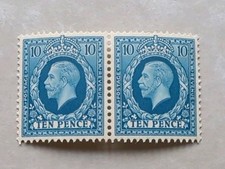 Great Britain Stamps 1936 GV 10d Turquoise Blue. Lovely MNH Pair SG448