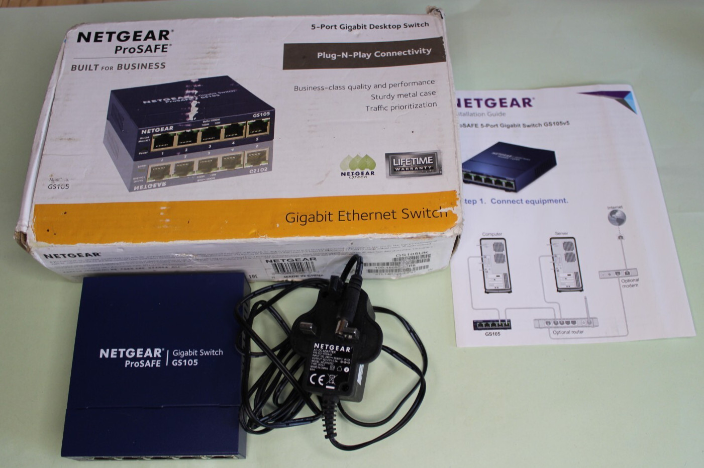 Netgear ProSAFE GS105 - 5-Port Gigabit Desktop Switch - BOXED