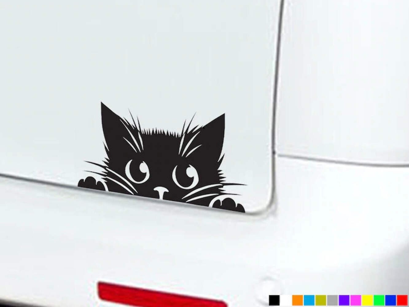 PEEKING PEEPING CAT Eyes Boot Funny Car Decals Bumper Window Van | Die Cut Vinyl