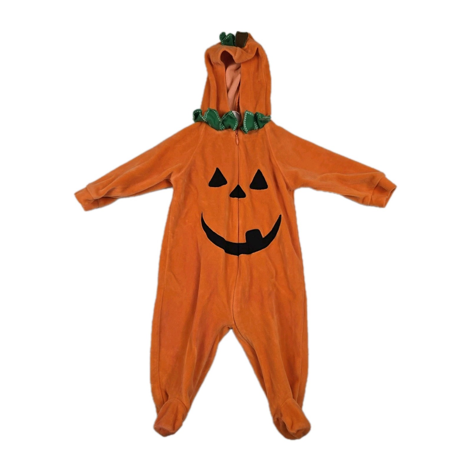 Miniwear Pumpkin Halloween Costume Orange Size 3-6 Months Sleeper Warm Hood