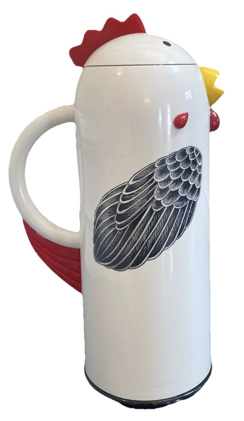Retro Kamenstein Thermos,  Coffee Carafe, 1993 Chicken/ Rooster  Design, 1 Liter