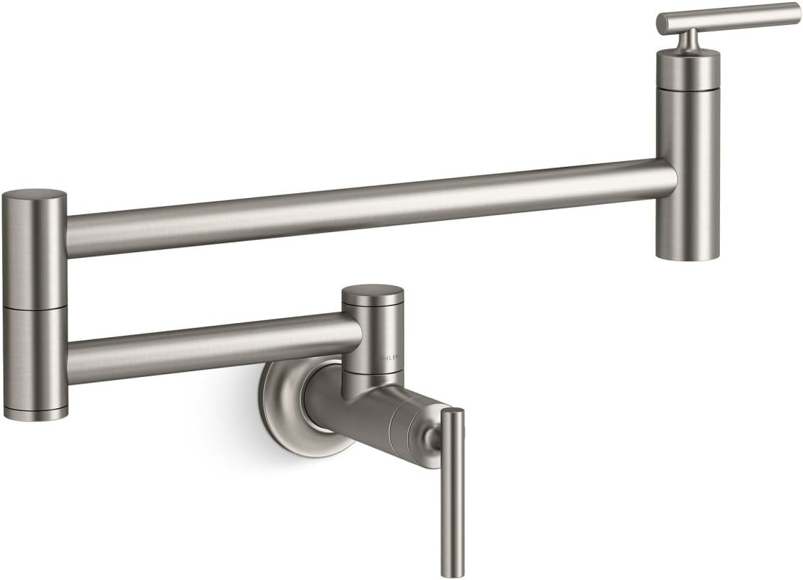Kohler 5.2 GPM Wall Mounted Single Hole Pot Filler K-35745-VS -VIBRANT STAINLESS