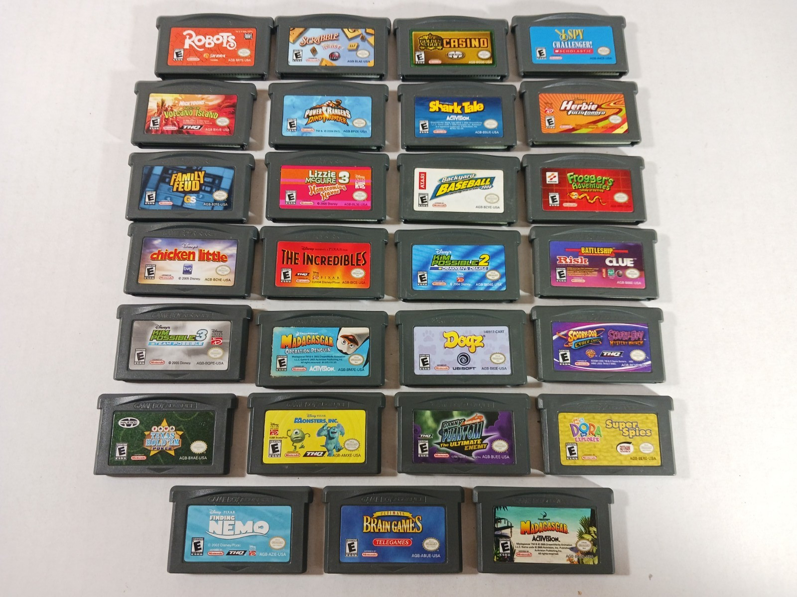 GBA 27 Game Lot Nintendo GameBoy Advance Tested Have Wear Kids Frogger Nemo