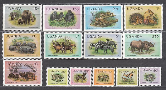 Uganda - Mail Yvert 226/39 ** Mnh Fauna