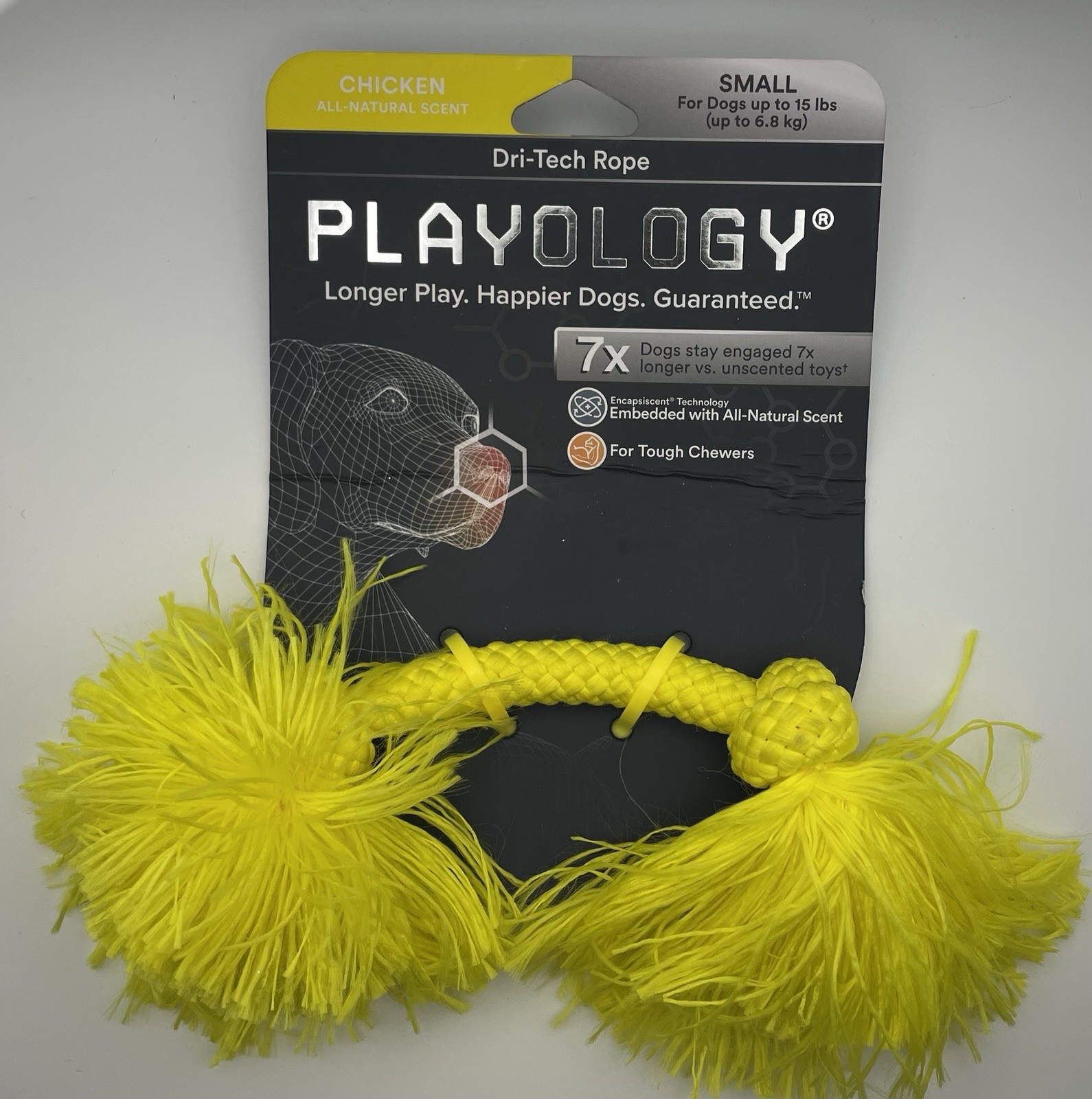 NWT NEW Playology Dri-Tech Rope Chicken Scent Small Dog Toy