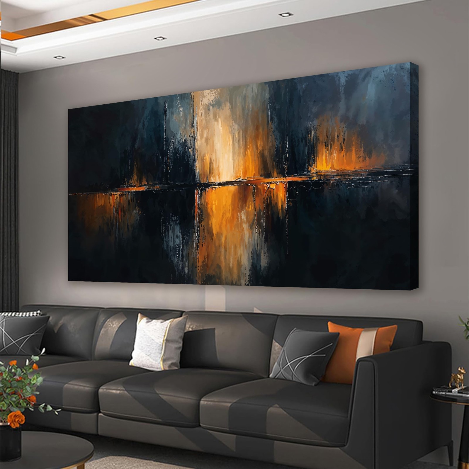 Canvas Wall Art Decor Large Black Wall Art Prints Modern Gold Wall Art Decora...