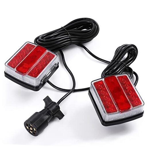  Magnetic LED Trailer Towing Light Kit, 24ft Cable with 7 pin plug, IP68 