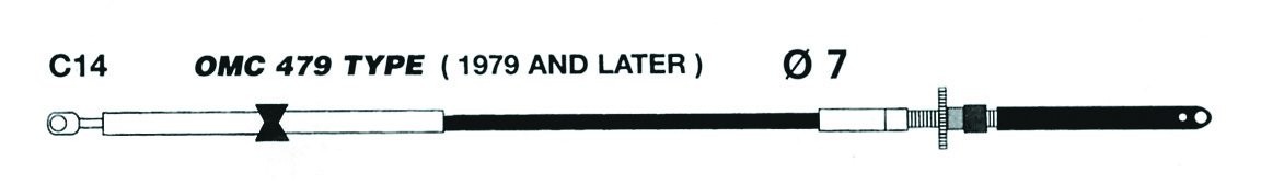 Uflex C14X12 Marine Engine Control Cable 12ft Johnson Evinrude OMC