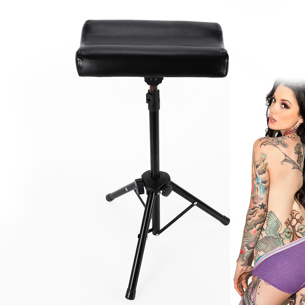 Portable Tattoo Armrest Leg Rest Tripod Stand Chair Sponge Pad Height Adjustable