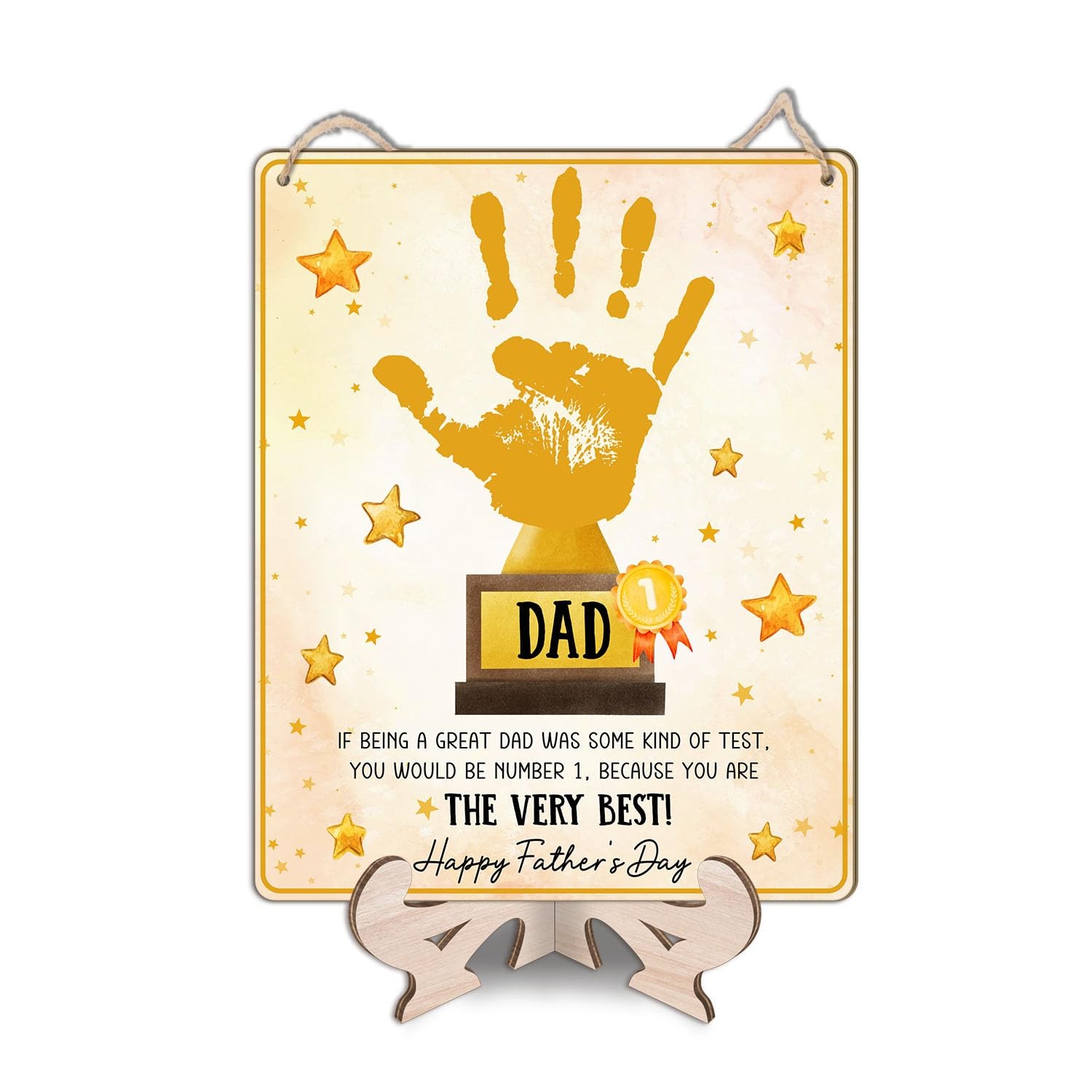 World's Best Dad Trophy from Baby Handprint Keepsake, DIY Best Dad Ever Hands...