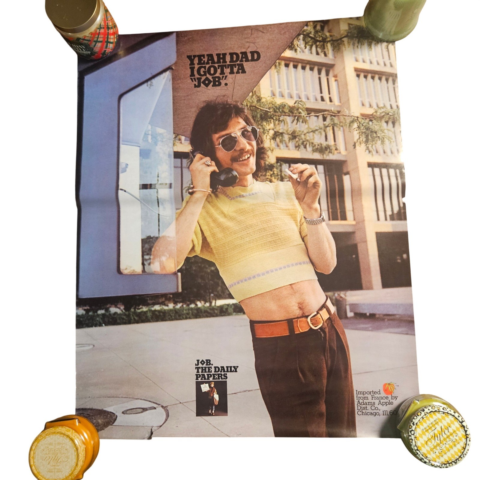 Yeah Dad I Gotta JOB Vintage 1970s Promo Poster 24x30 Adams Apple Dist Co Retro