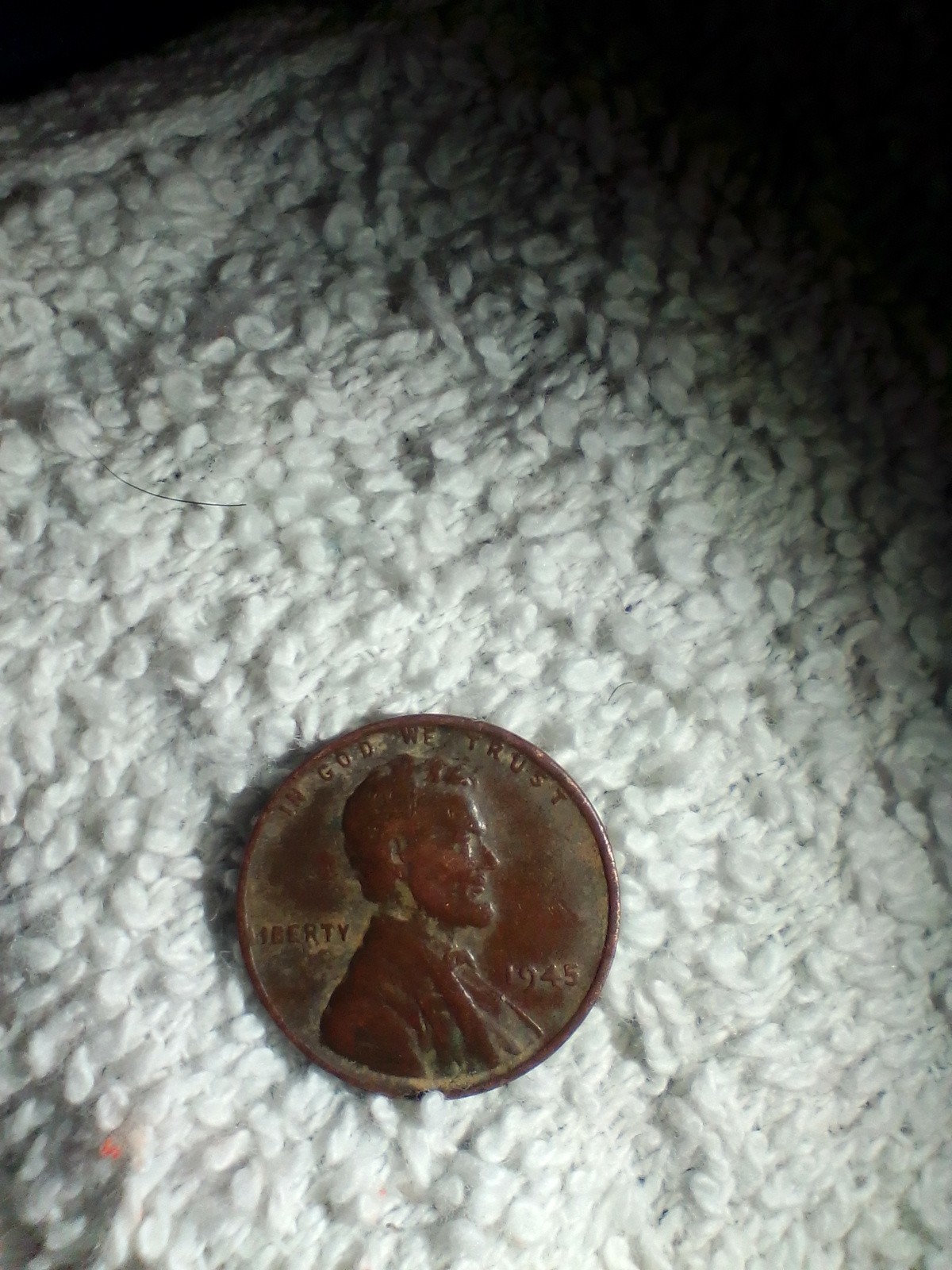 1945 Lincoln Penny No Mint Mark, L On Rim, S On Back Crooked In United States