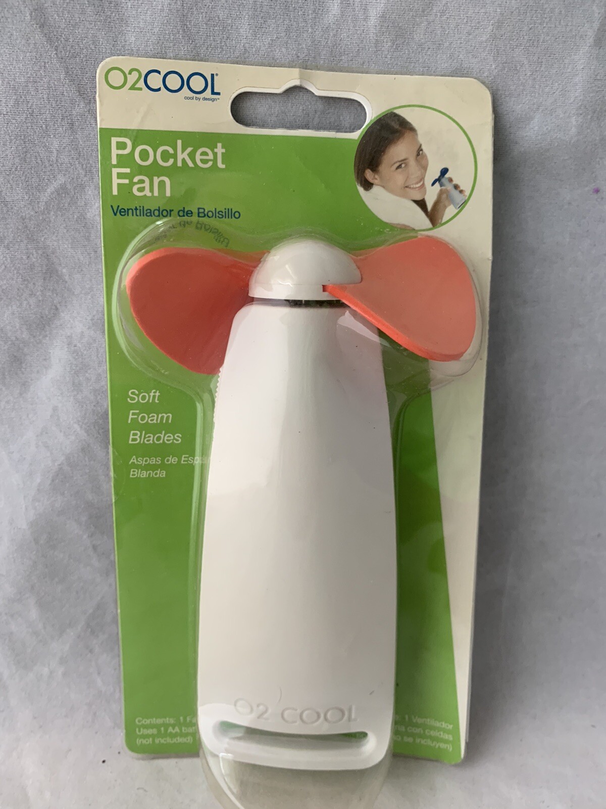 3 O2Cool Pocket Handheld Fan Orange Battery Operated Summer Portable        T7-2