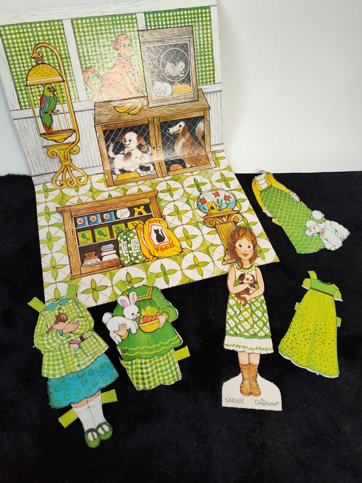 Gingham's Sarah paper doll w/o box only 9-pieces collectible nostalgia/cottage c