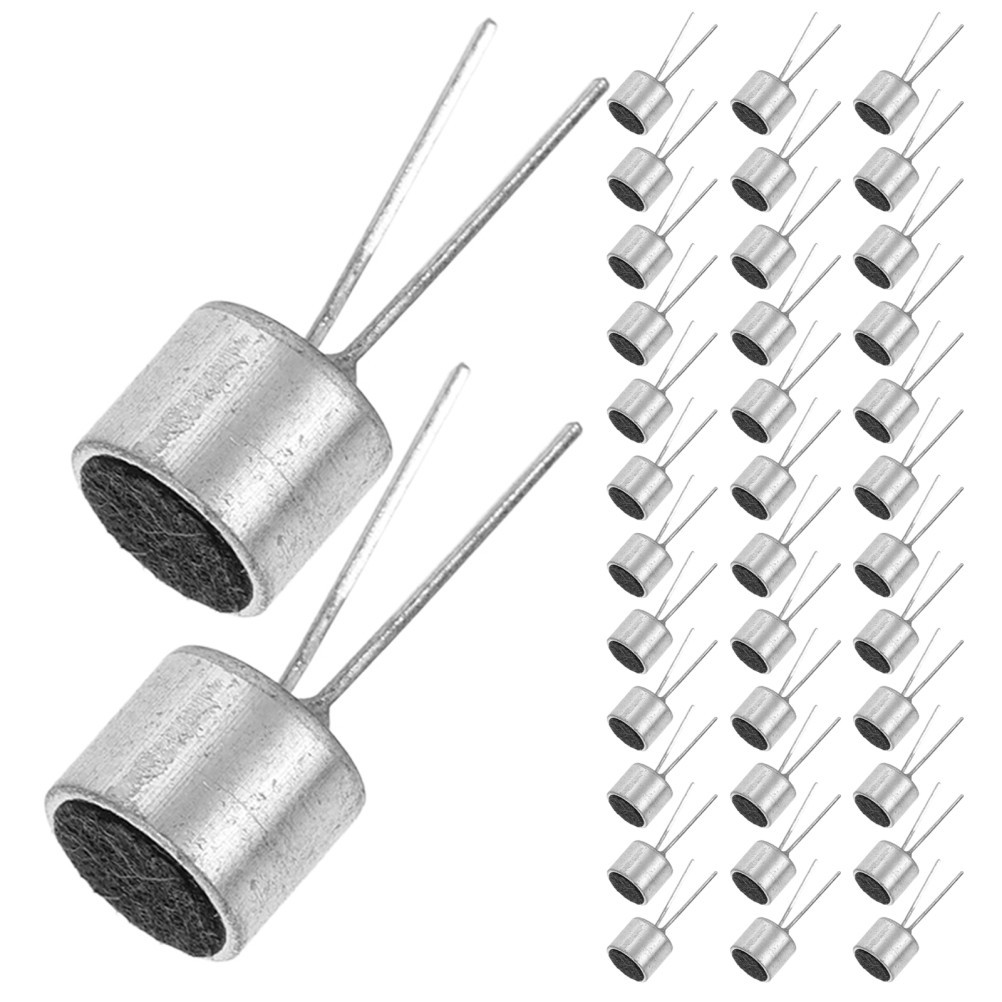  100pcs 6x5mm Electret Microphone Pickup - Copper Electret Condenser Mic with 2