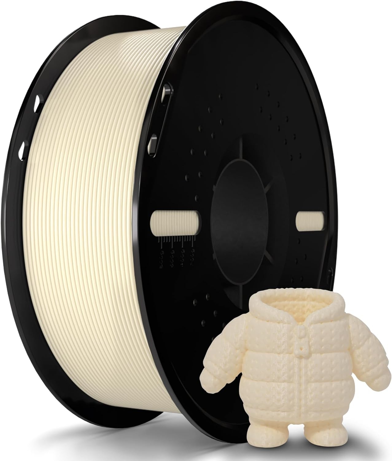 3D Printer Filament 1.75mm Beige PLA+ Filament Accuracy +/- 0.02mm, 1kg Spool (2