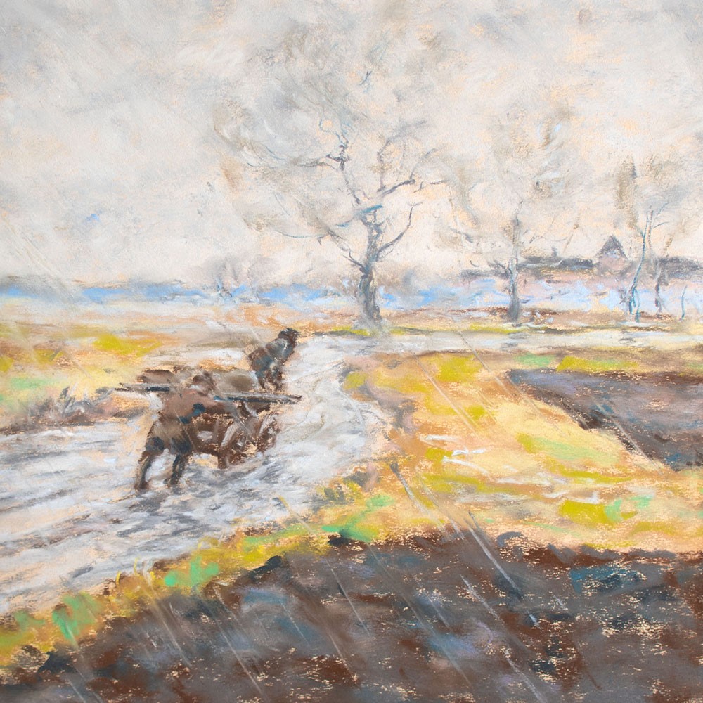 Otto Guth Highway Men's Wagon Classic Modern Signed Pastel 1935