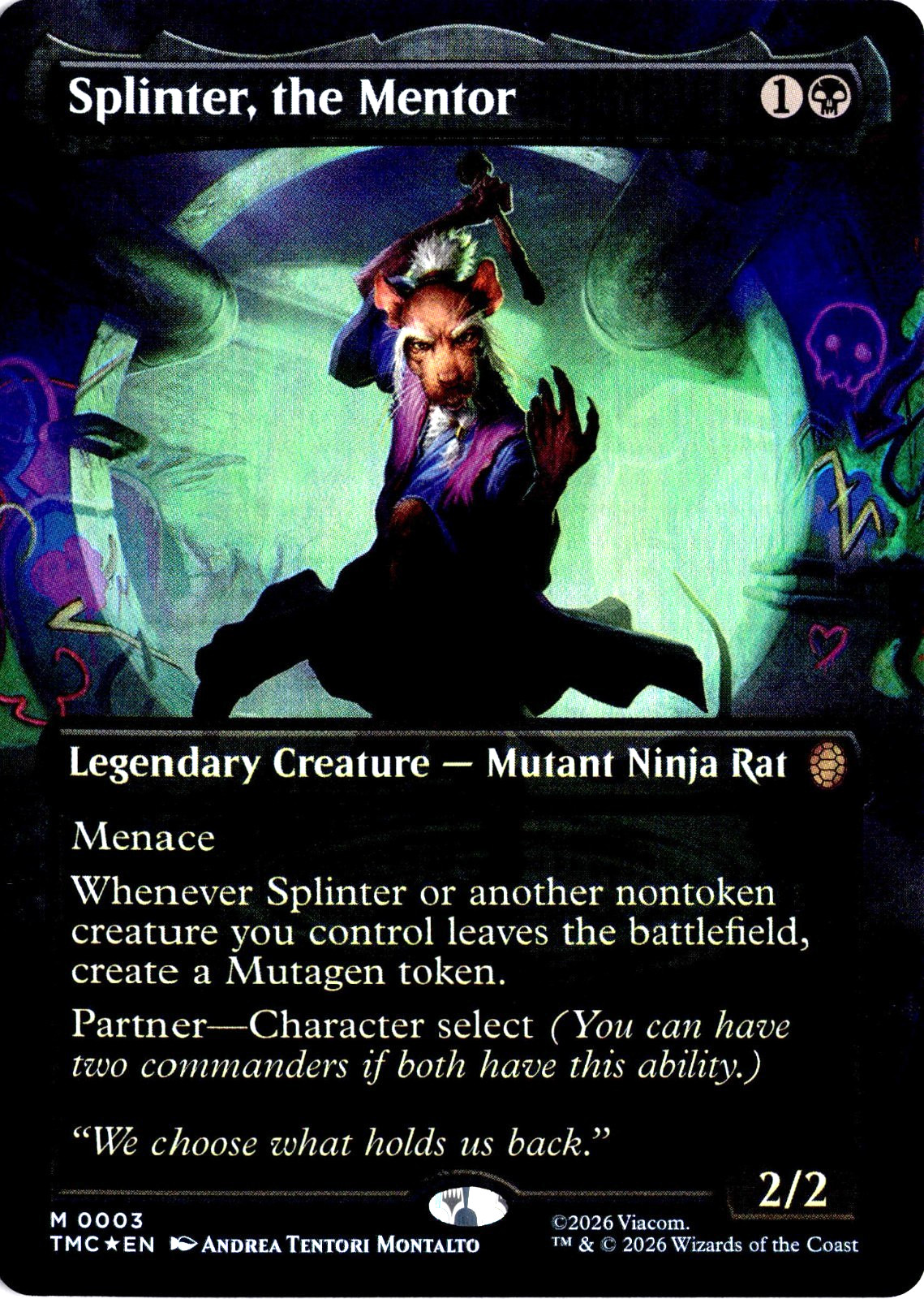 Splinter, the Mentor - 3 - NM Foil - Teenage Mutant Ninja Turtles - MTG