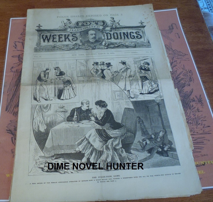 1874 FOX ILLUSTRATED WEEKS DOINGS 50 MURDER MAYHEM RARE STORY PAPER FIND ANOTHER