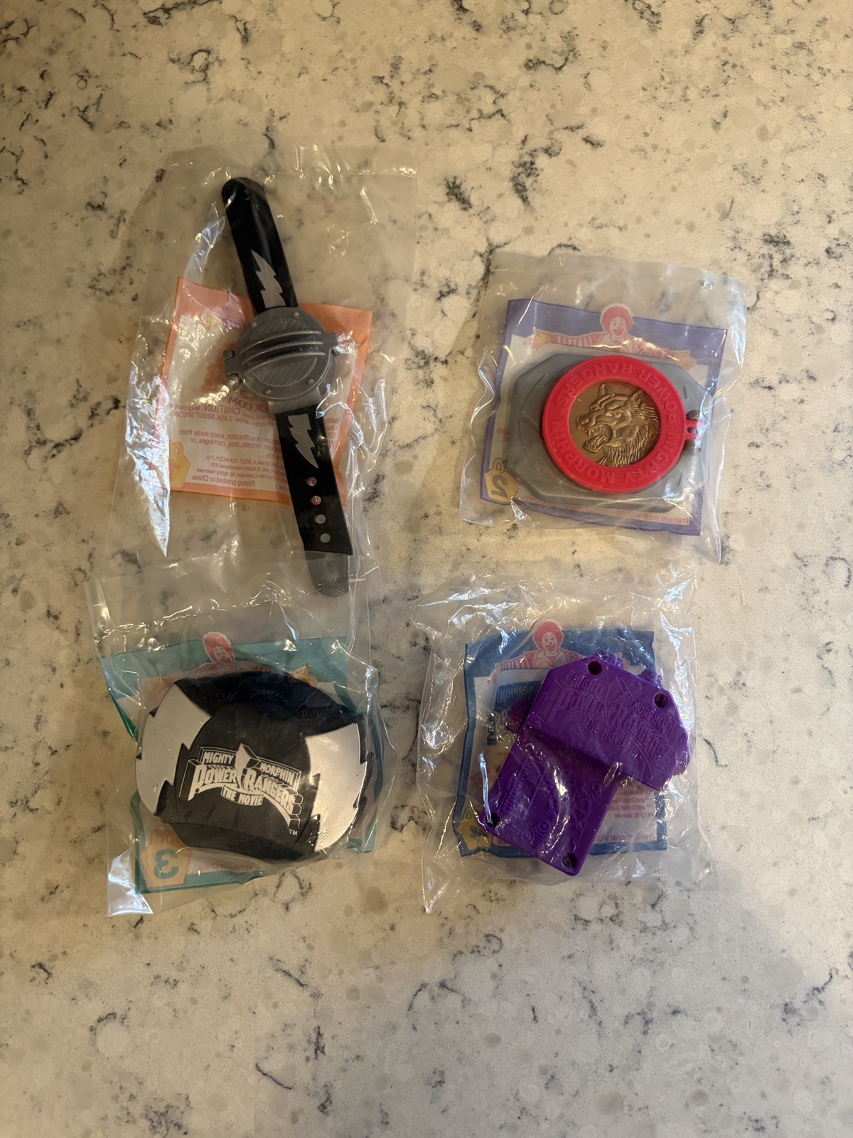 McDonalds 1994 Happy Meal Mighty Morphin Power Rangers Movie-Set of 4 toys 