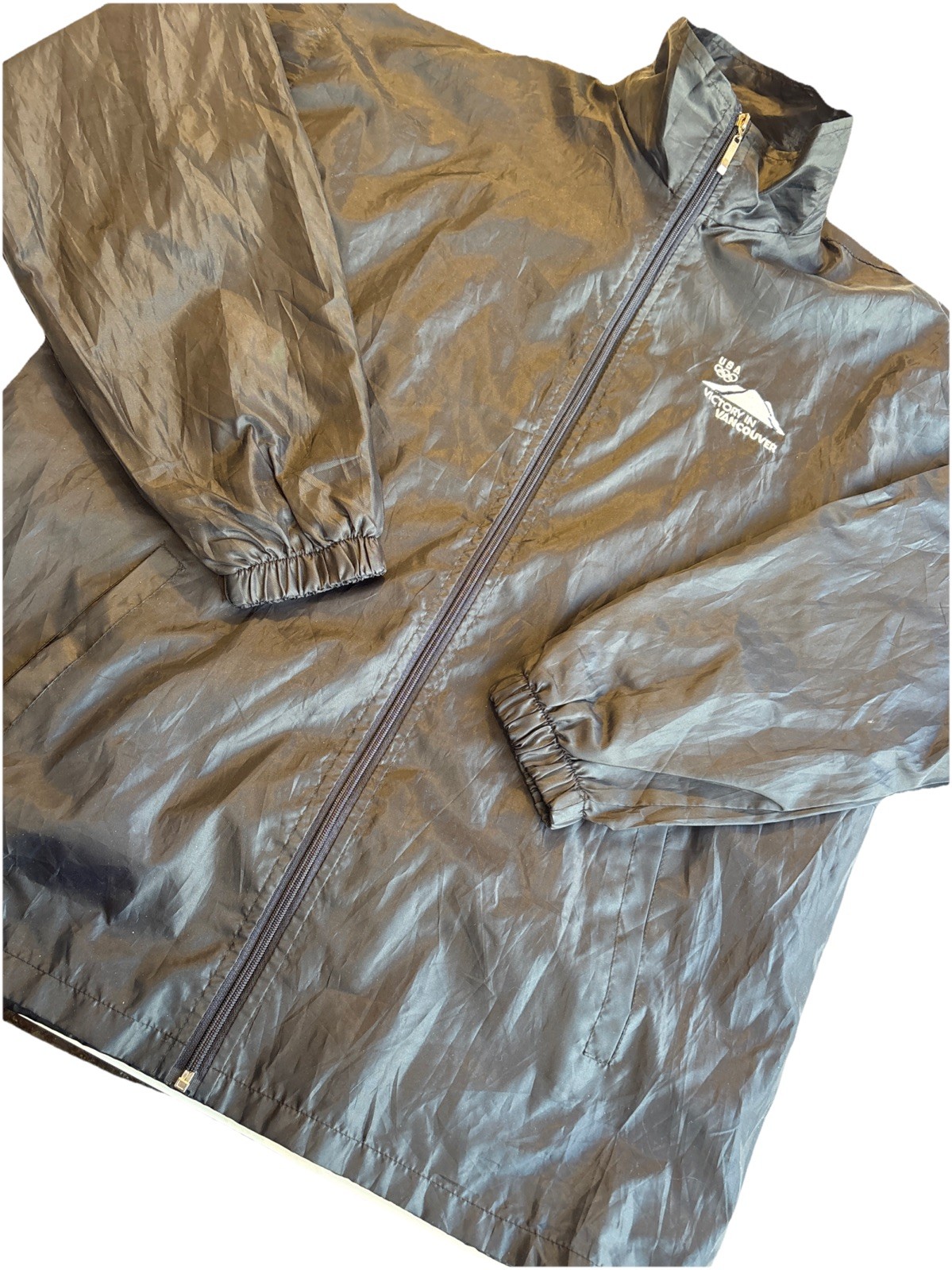 TEAM USA Olympic Victory in Vancouver Windbreaker Jacket Lined Unisex XXL