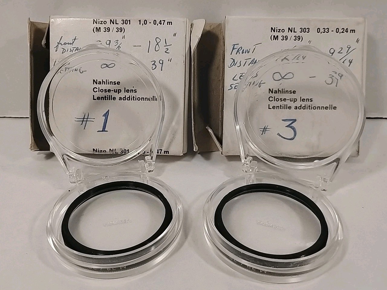 Nizo Nahlinse Close-Up Lens Lot of 2 NL 303 & NL 301