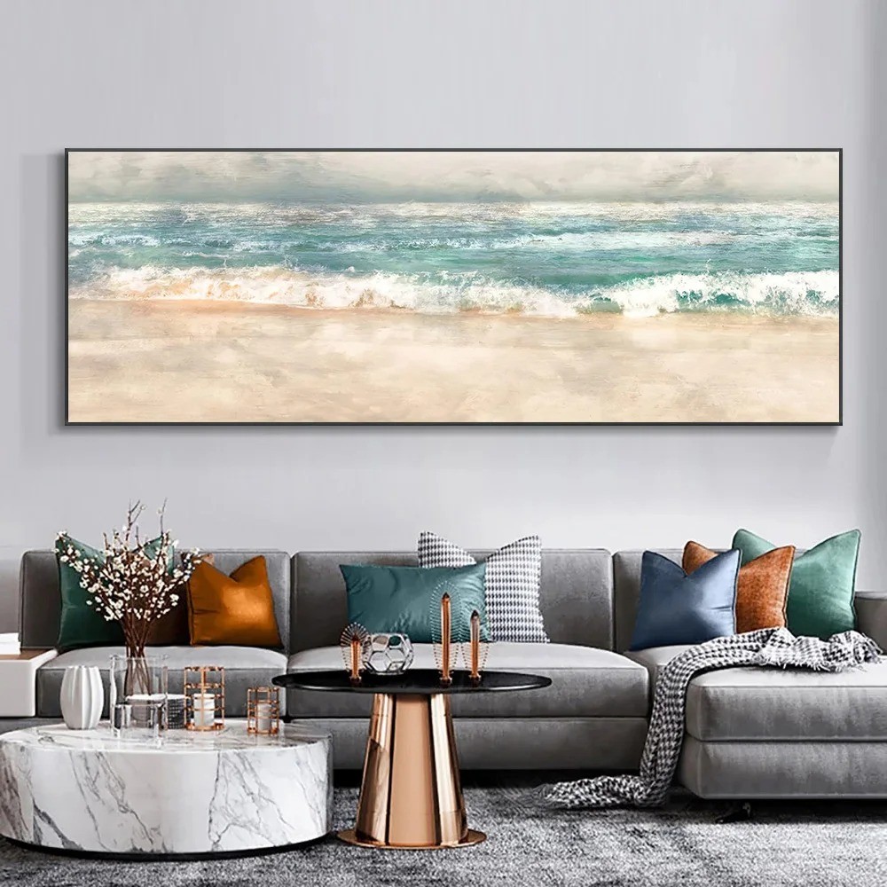 Abstract Beach Landscape Canvas Painting Posters and Prints Wall Art Pictures