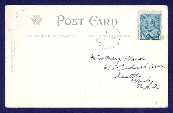 CANADA MAYWOOD BC/MY 16/11 SPLIT CIRCLE HUMOR CARD TO USA