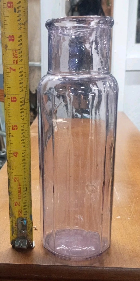 Vintage Early 20thC American Apothecary Display Jar Sun Amethyst Glass 8in Tall